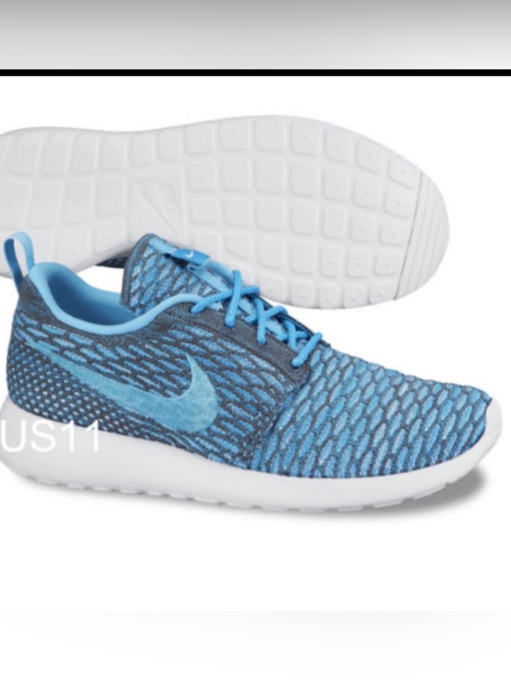 Nike Light Blue Knit Sneaker with White Sole